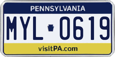 PA license plate MYL0619