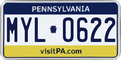 PA license plate MYL0622