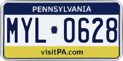 PA license plate MYL0628