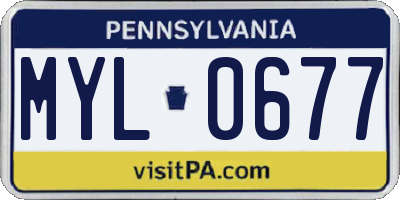 PA license plate MYL0677