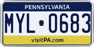 PA license plate MYL0683