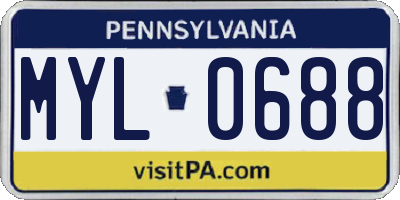 PA license plate MYL0688