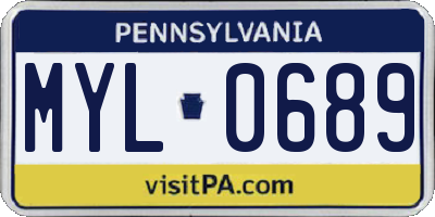 PA license plate MYL0689