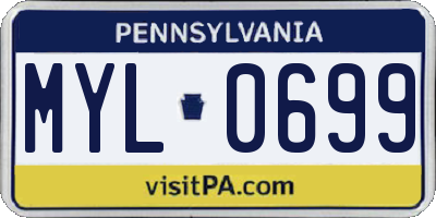 PA license plate MYL0699