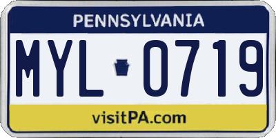 PA license plate MYL0719