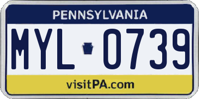 PA license plate MYL0739