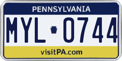 PA license plate MYL0744