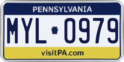 PA license plate MYL0979