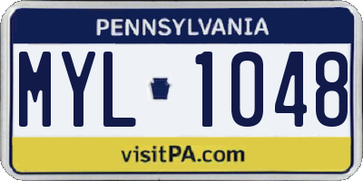 PA license plate MYL1048