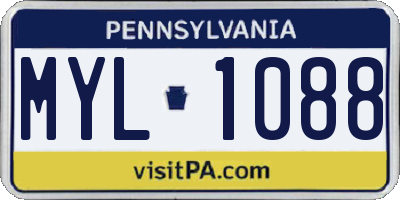 PA license plate MYL1088