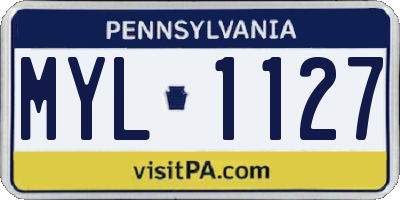 PA license plate MYL1127