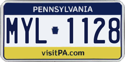 PA license plate MYL1128