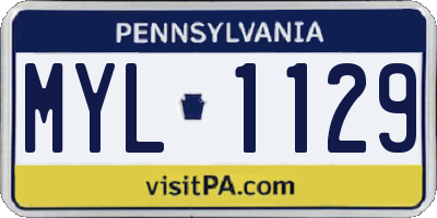 PA license plate MYL1129