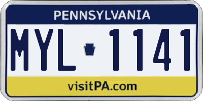PA license plate MYL1141