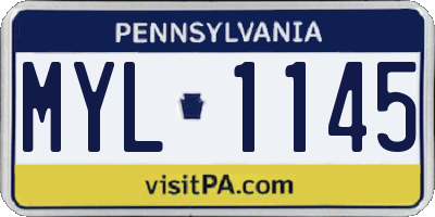 PA license plate MYL1145