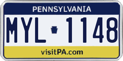 PA license plate MYL1148
