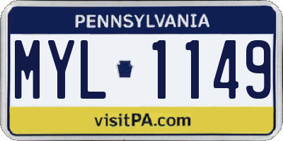 PA license plate MYL1149