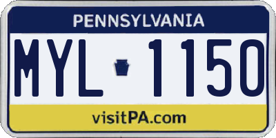 PA license plate MYL1150
