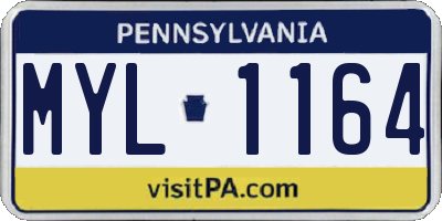 PA license plate MYL1164