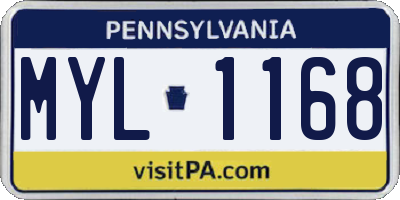 PA license plate MYL1168