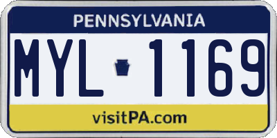 PA license plate MYL1169