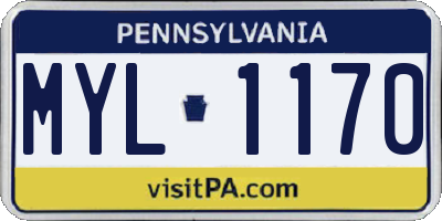 PA license plate MYL1170