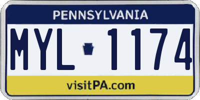 PA license plate MYL1174