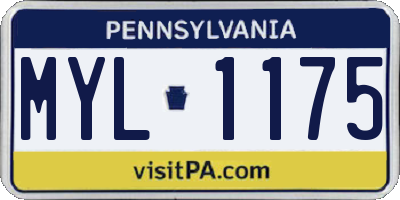 PA license plate MYL1175