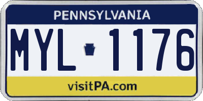 PA license plate MYL1176