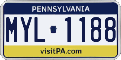 PA license plate MYL1188