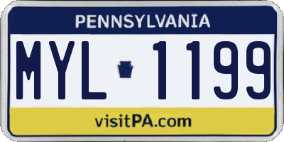 PA license plate MYL1199