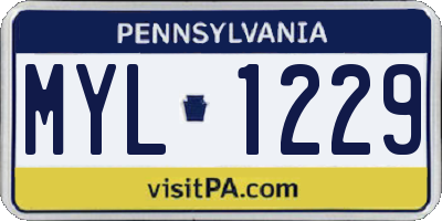 PA license plate MYL1229