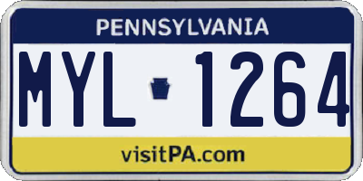 PA license plate MYL1264