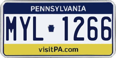 PA license plate MYL1266