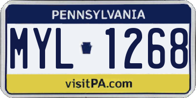 PA license plate MYL1268