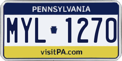 PA license plate MYL1270