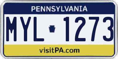 PA license plate MYL1273