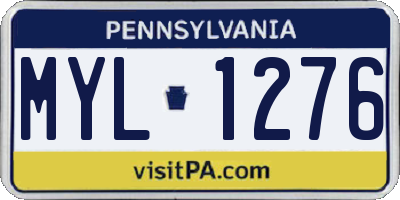 PA license plate MYL1276