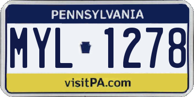 PA license plate MYL1278