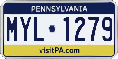 PA license plate MYL1279