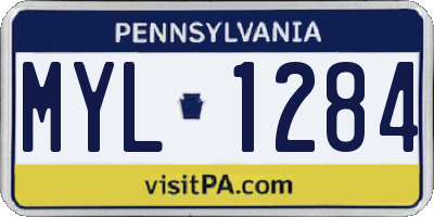 PA license plate MYL1284