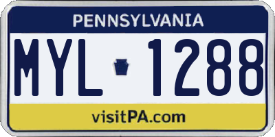 PA license plate MYL1288