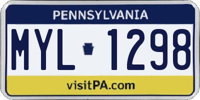 PA license plate MYL1298
