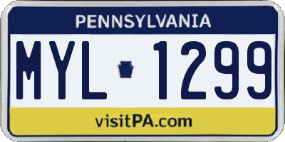 PA license plate MYL1299