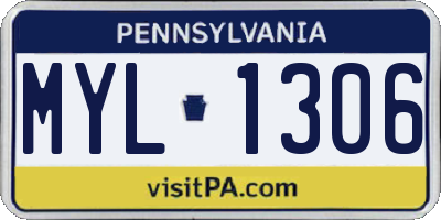 PA license plate MYL1306