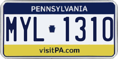 PA license plate MYL1310
