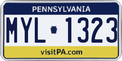 PA license plate MYL1323