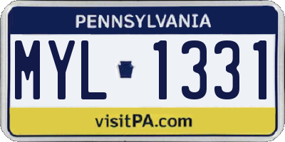 PA license plate MYL1331