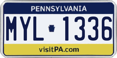 PA license plate MYL1336