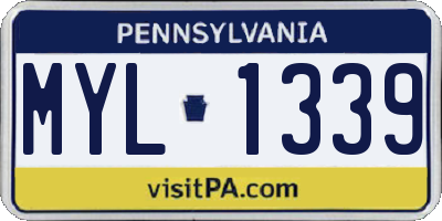 PA license plate MYL1339